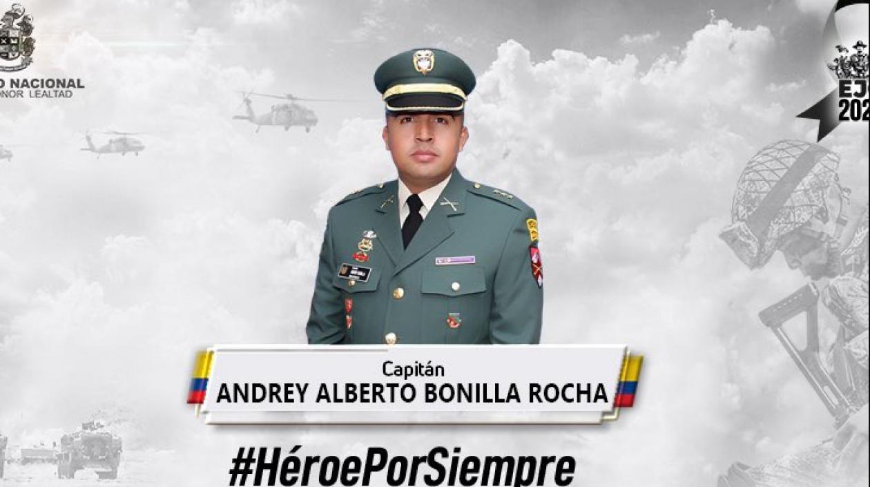 Capitán Andrey Alberto Bonilla Rocha, asesinado.