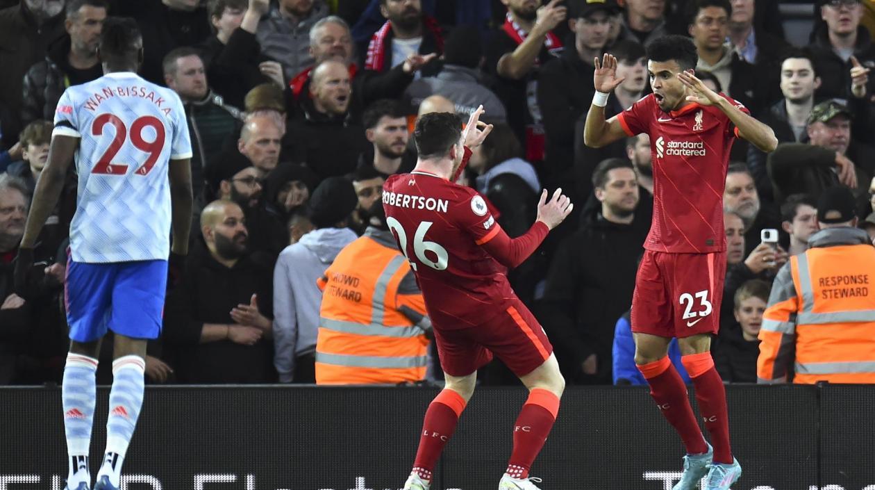 Luis Díaz celebra un nuevo gol.