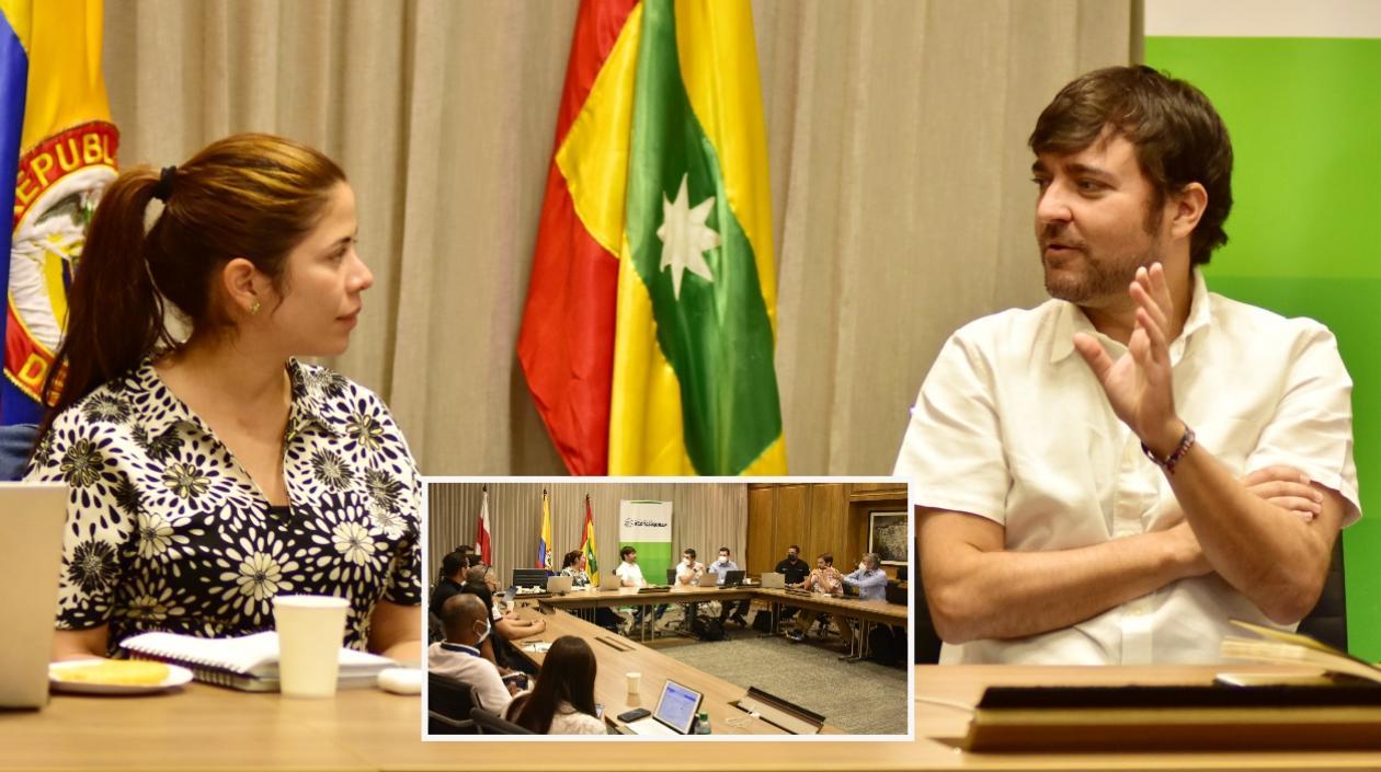 Laura Pabón, subdirectora general de Prospectiva y Desarrollo de Planeación y el Alcalde Jaime Pumarejo.