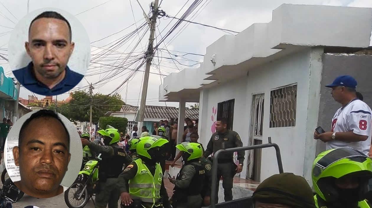 Los dos delincuentes abatidos por la Policía. 