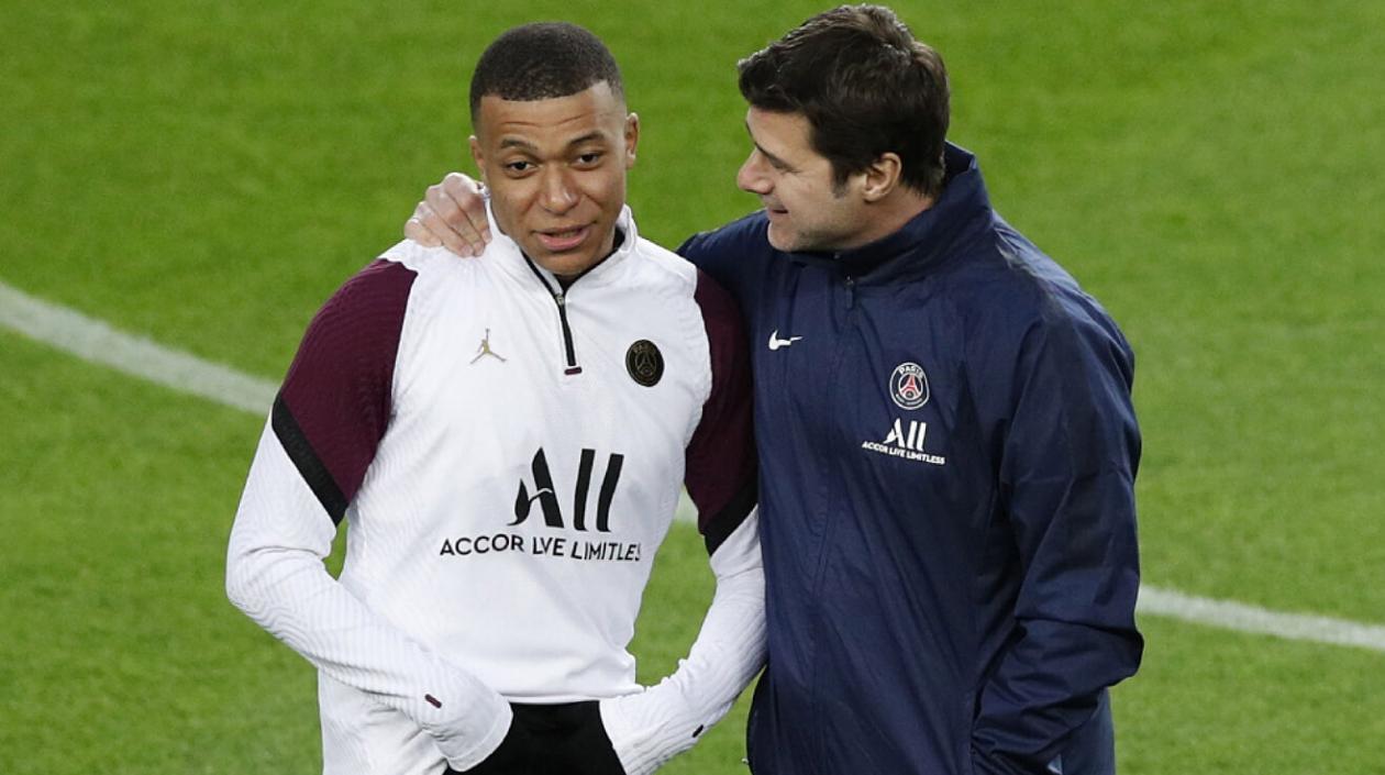 Kylian Mbappé y  Mauricio Pochettino.
