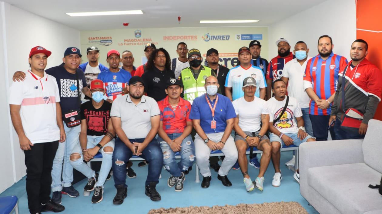 Registro de la reunión entre hinchas y la Alcaldía de Santa Marta. 