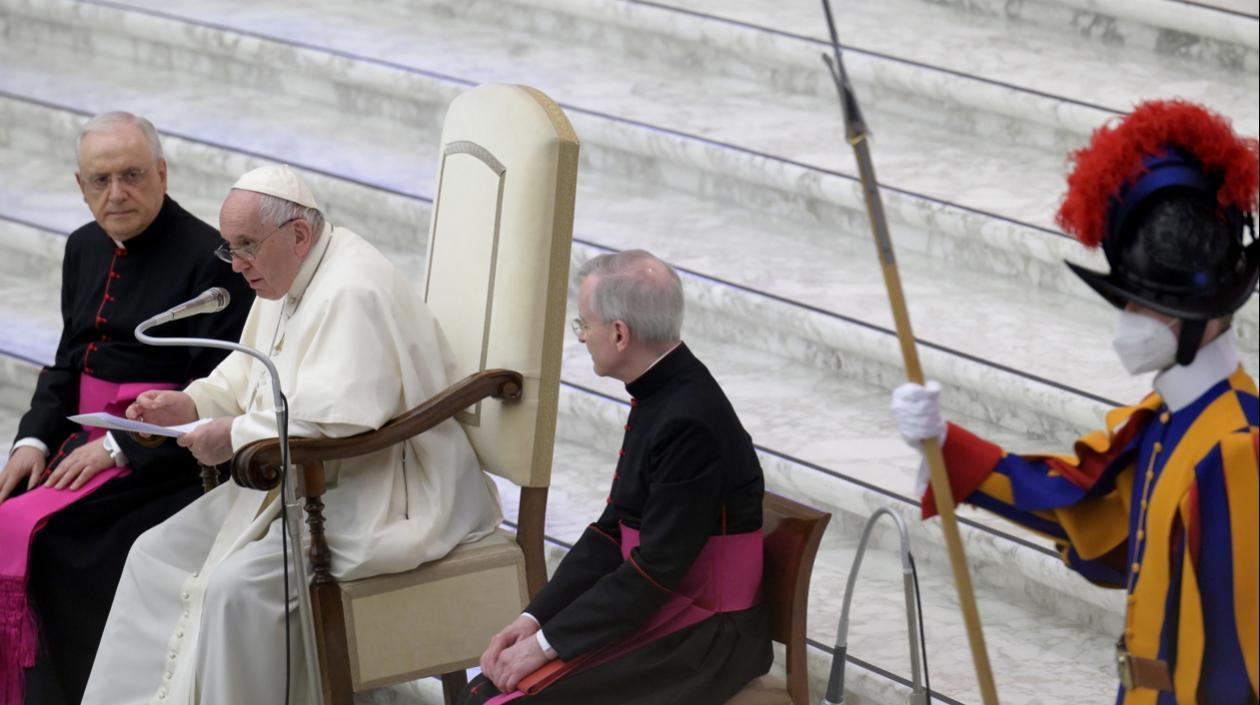 El Papa Francisco en una audiencia con los participantes en una peregrinación pastoral de la localidad italiana de Treviglio (norte). 