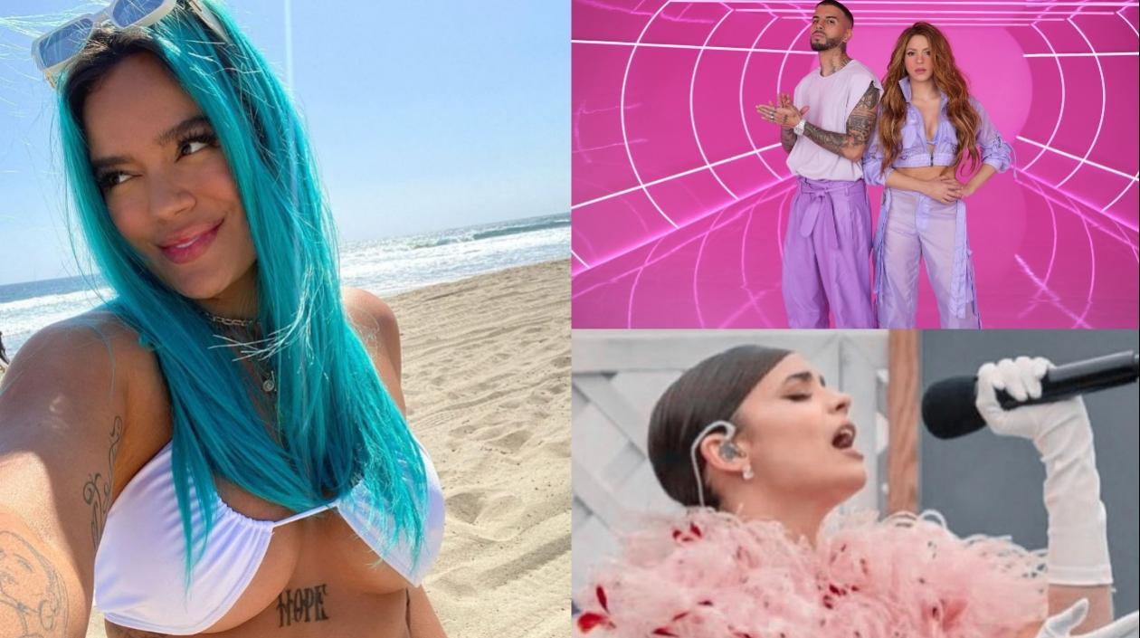 Karol G, Shakira y Sofía Carson.