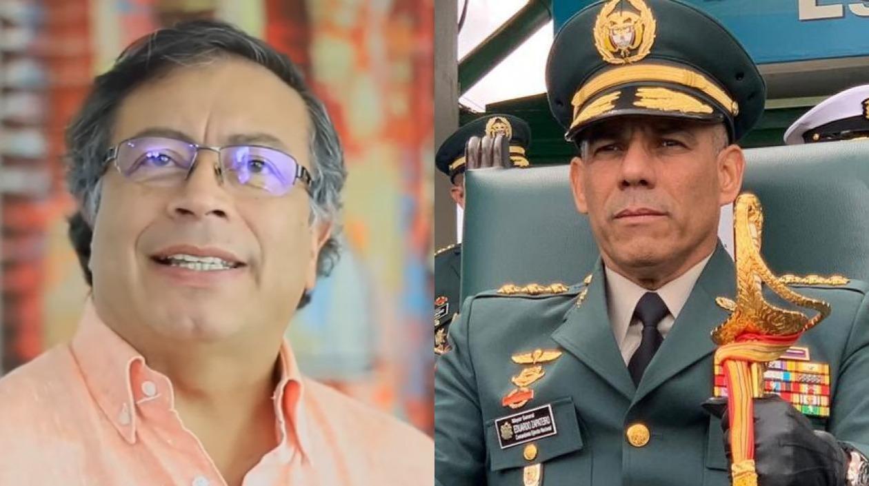 Gustavo Petro y General Eduardo Enrique Zapateiro.