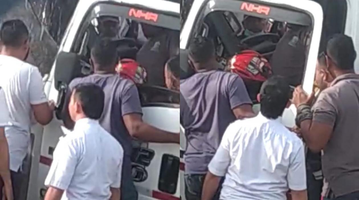 El conductor aprisionado.