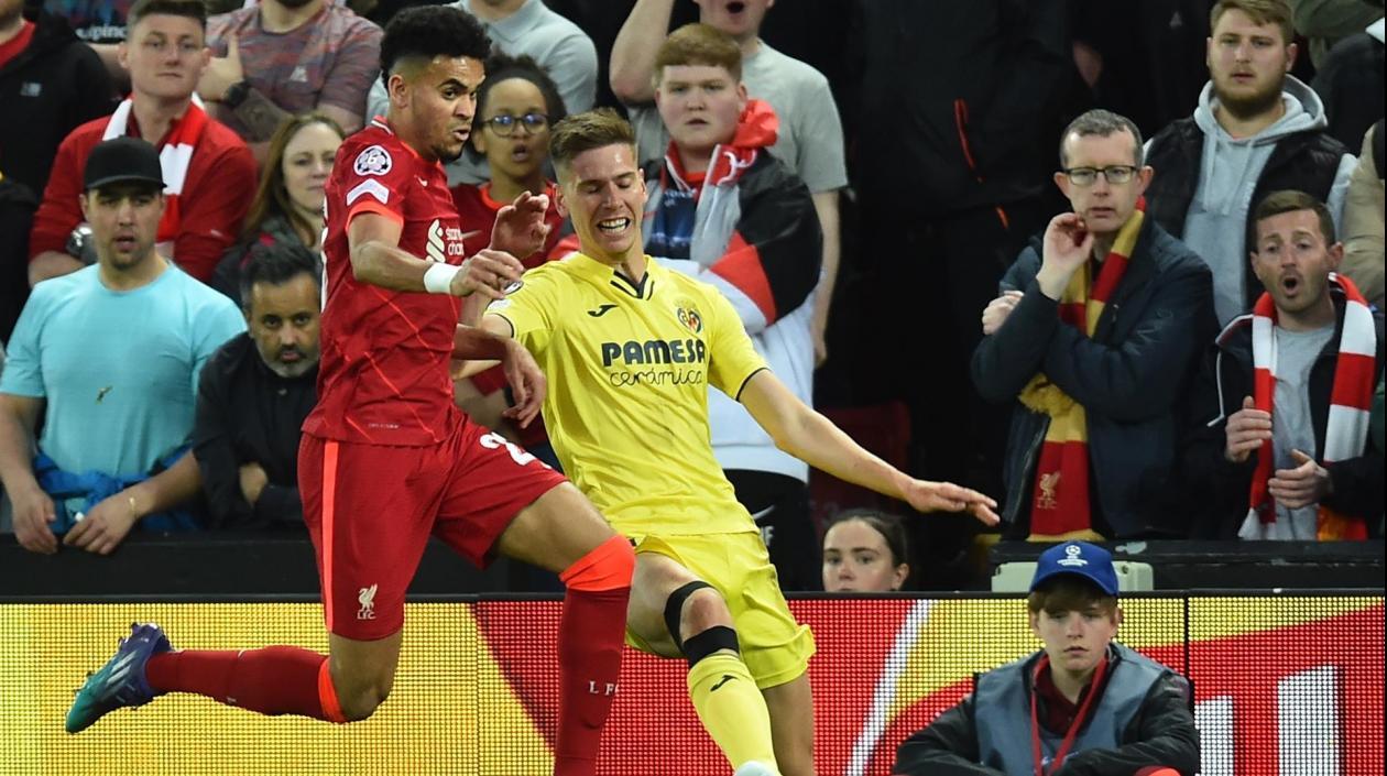 Luis Díaz en acción del partido ante Villarreal. 