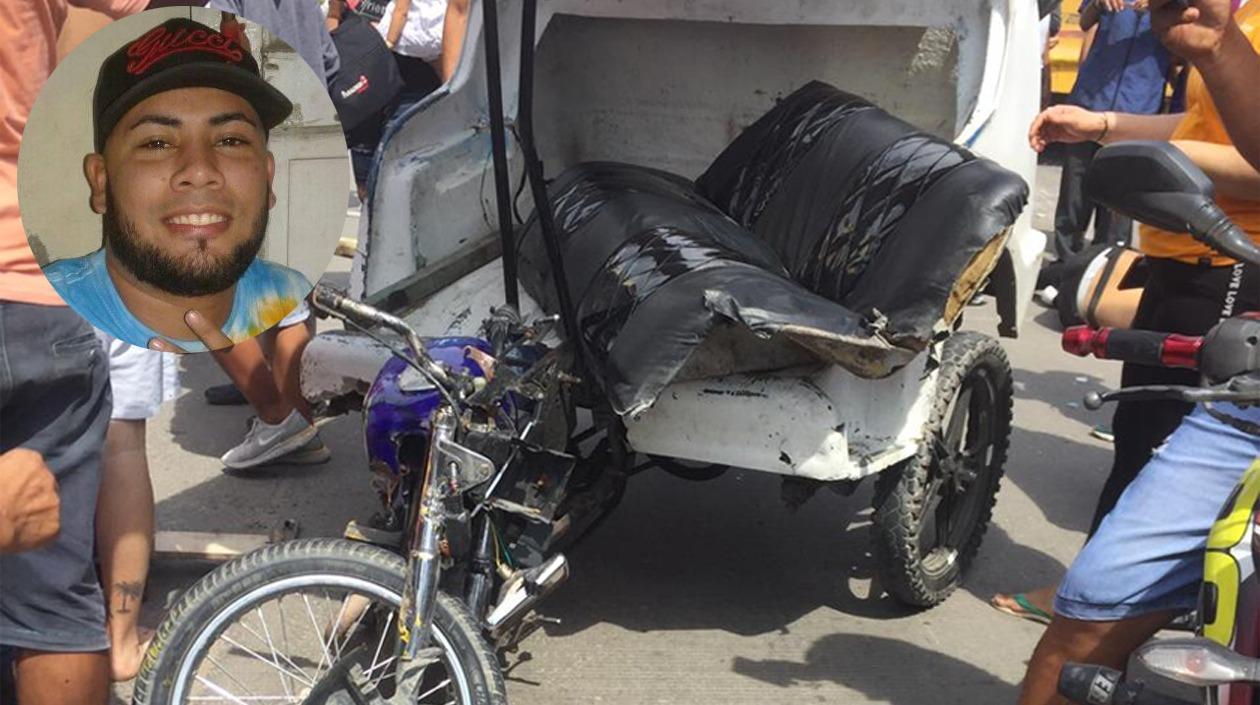 Osmer Ismael conducía este motocarro al momento del accidente. 