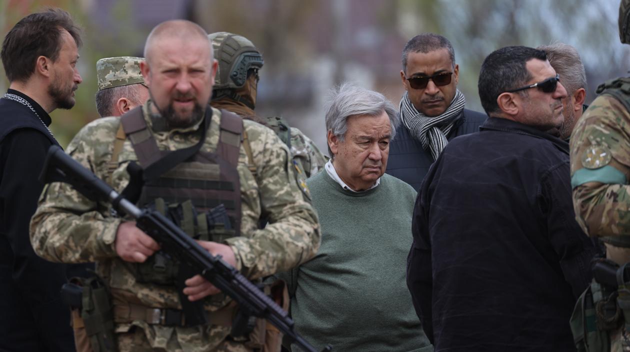 El secretario general de la ONU, António Guterres, en Ucrania.