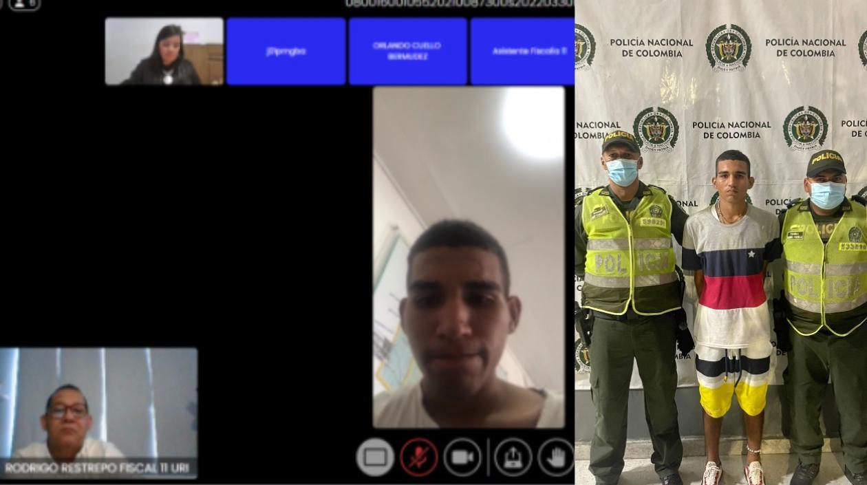 Roberto Junior Guerrero Ruíz durante la audiencia virtual de este viernes. 