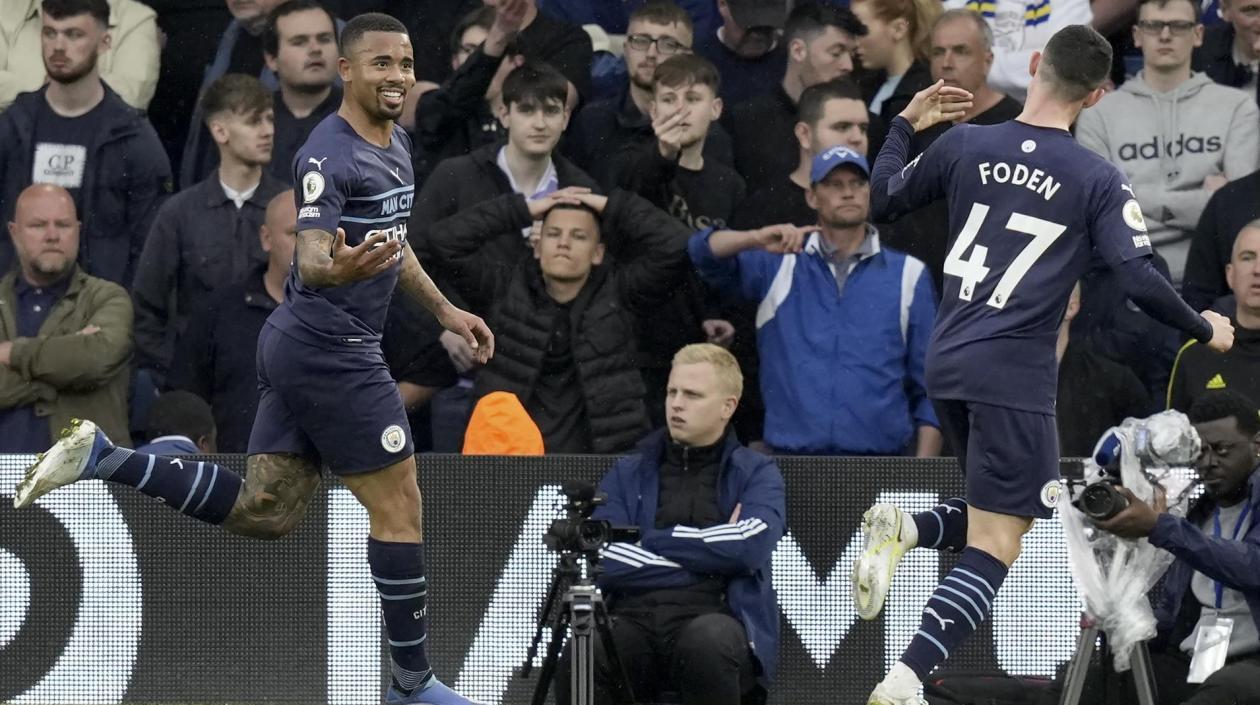 Gabriel Jesús celebra su anotación. 