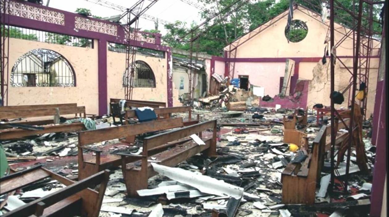 Cruel imagen de la masacre.