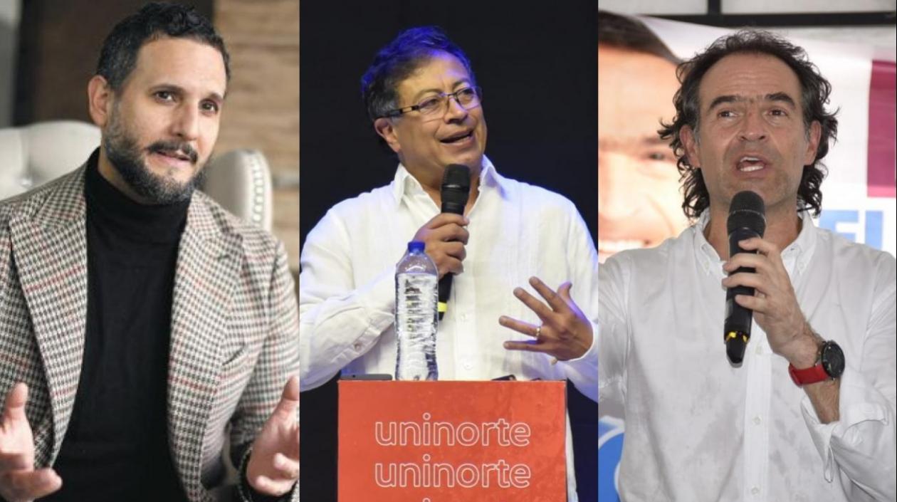 Miguel Del Río, Gustavo Petro y Fico Gutiérrez.