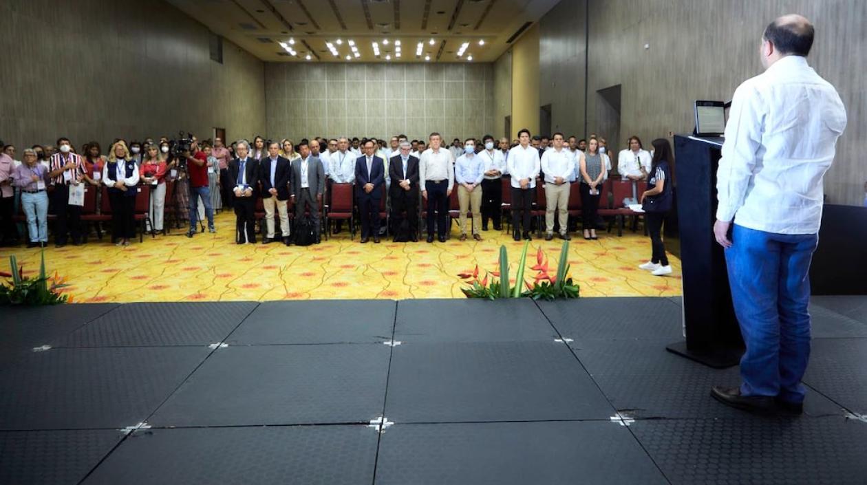 El Defensor Carlos Camargo al instalar el encuentro en Barranquilla.