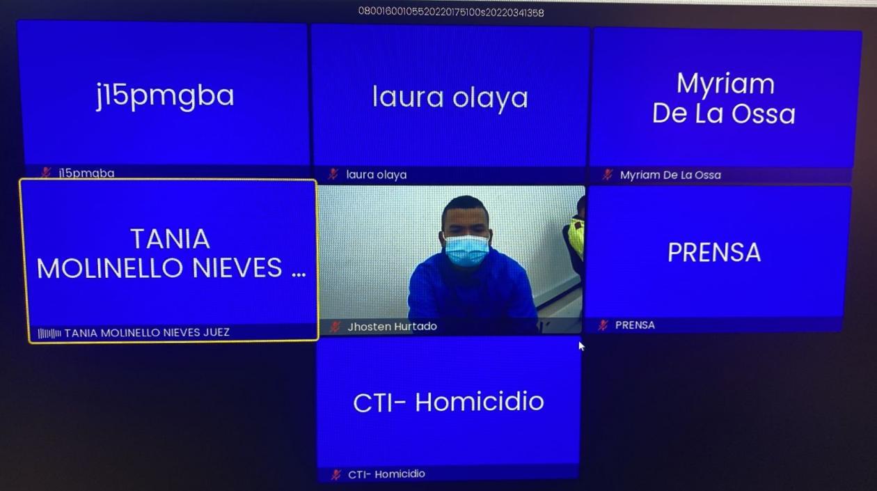 Jhosten Hurtado Mora durante la audiencia de este martes. 