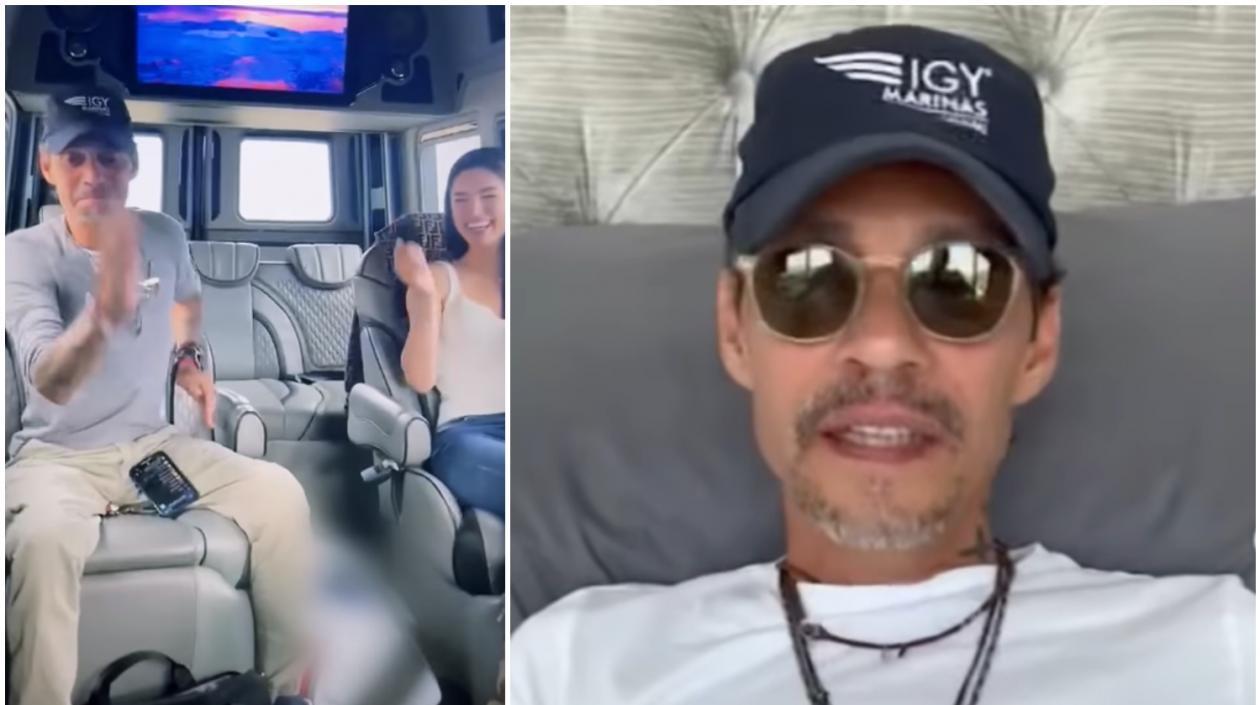 Marc Anthony, cantante. A la derecha a su llegada a Panamá.