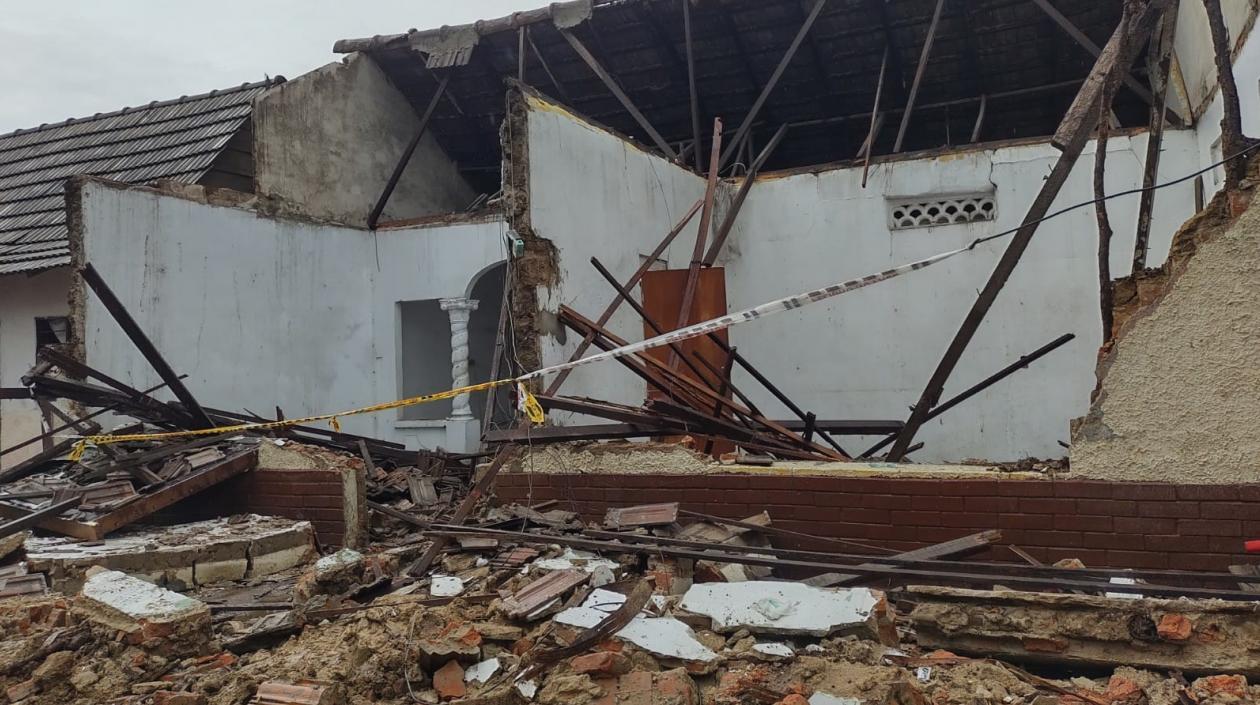 Así quedó la vivienda tras el colapso.