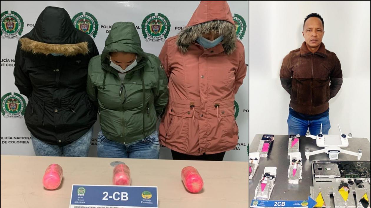 Los capturados transportando drogas sintéticas en Barranquilla y Pereira.