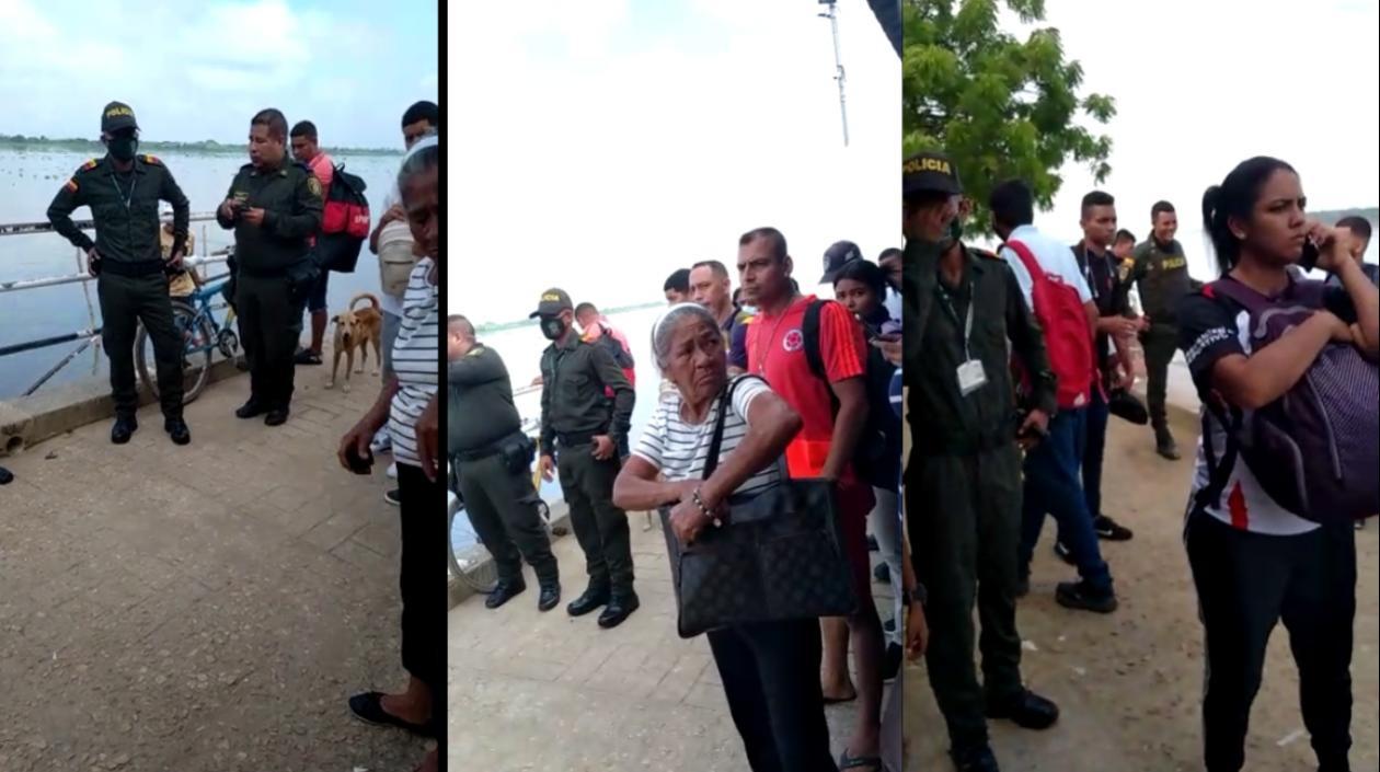 Trabajadores en el puerto de Sitionuevo.