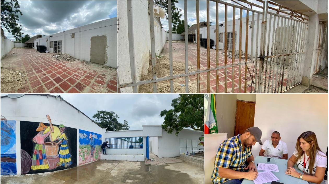 Contralora Yadira Morales, en su visita al alcalde de Santa Lucía, Rehunsen Martínez Díaz. El antes y después de la sede del adulto mayor. 