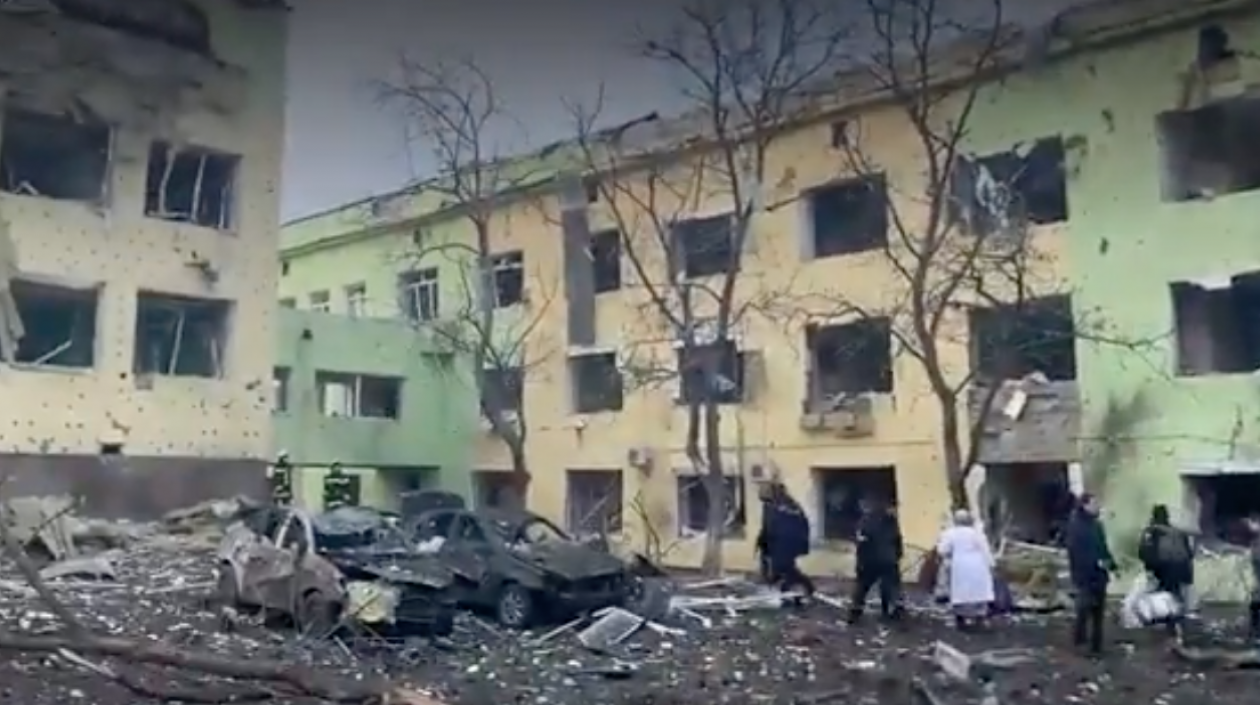 Imagen del hospital de Mariúpol.