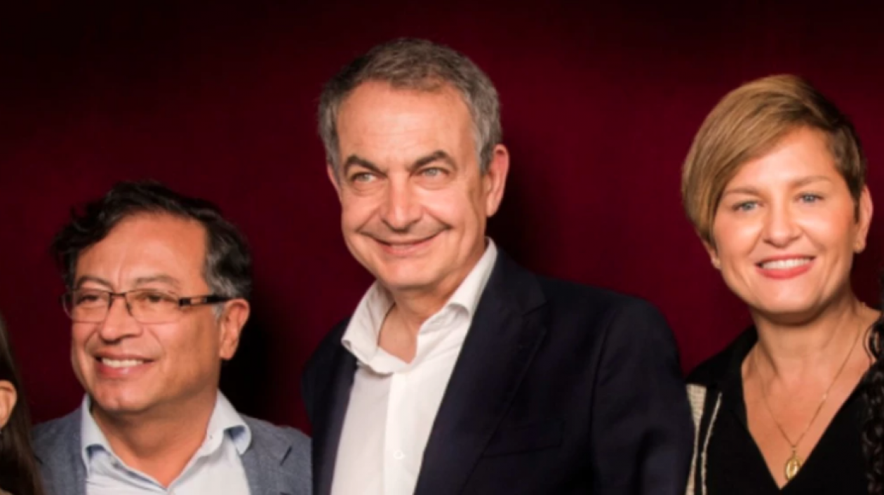 Gustavo Petro, José Luis Rodríguez Zapatero y Verónica Alcocer.