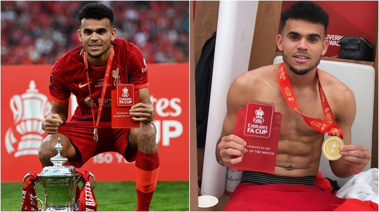 Luis Díaz con el premio de MVP, medalla y trofeo de campeón. 