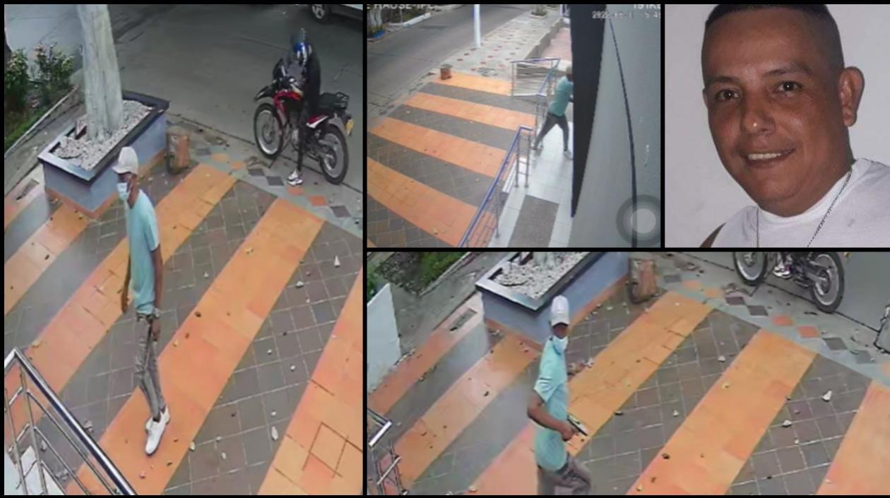 Los hombres de la moto llegaron, uno descendió y disparó contra el vigilante (foto).