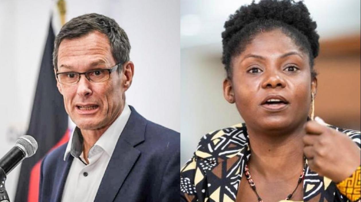 El Embajador Peter Ptassek y Francia Márquez.