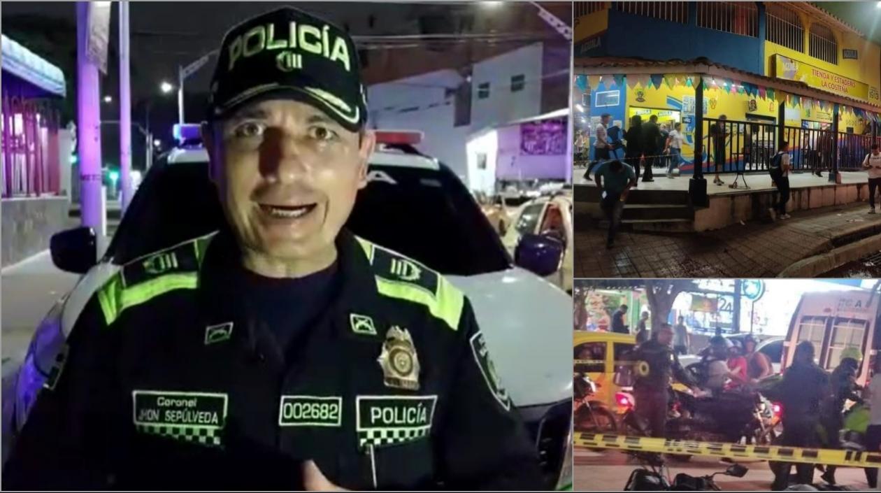 Coronel John Sepúlveda, subcomandante de la Policía Metropolitana de Barranquilla, en el lugar de los hechos.
