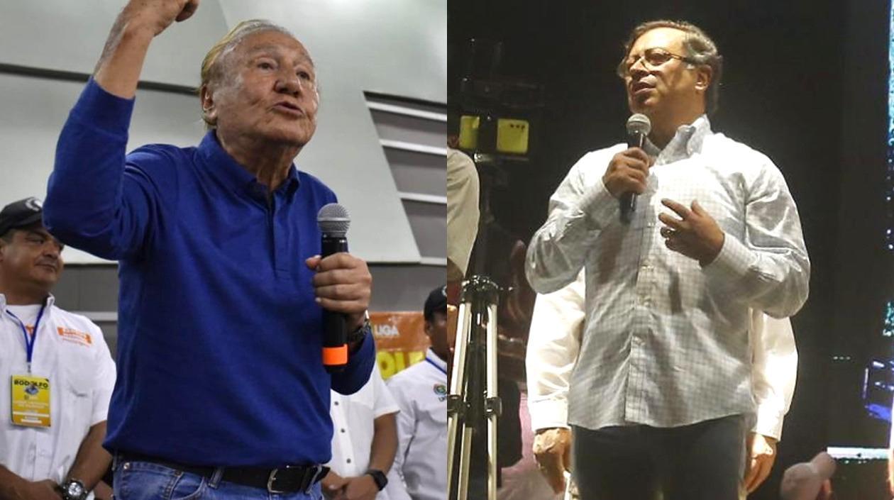 Los candidatos a la Presidencia de la República Rodolfo Hernández y Gustavo Petro.
