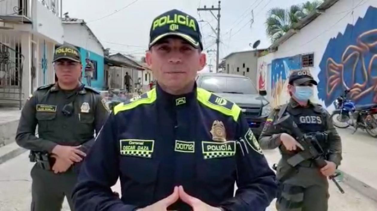 Coronel Óscar Daza, comandante operativo de la Policía Metropolitana de Barranquilla. 