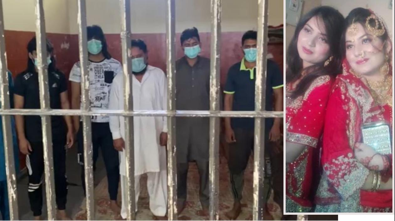 Los detenidos en Pakistán por las muertes de Aneesa Abbas y Arooj Abbas, a la derecha.