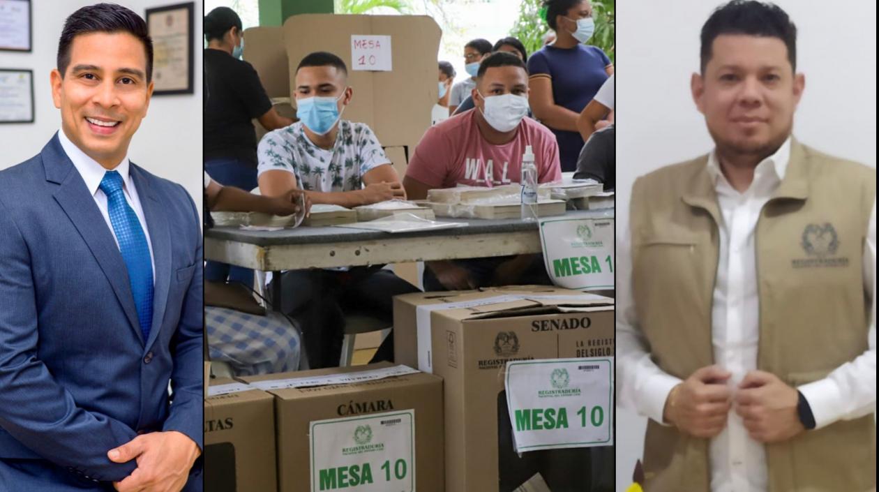 Registradores especiales de Barranquilla, a la izquierda, Johan Ariza y a la derecha Nelson Barros.