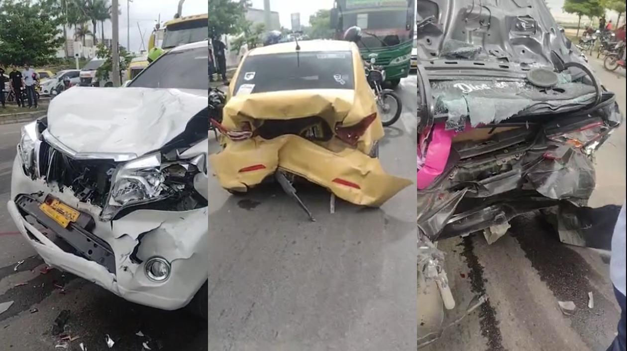 Los tres vehículos implicados en el accidente. 