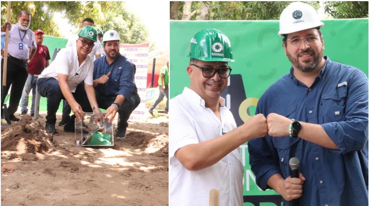 El alcalde de Baranoa, Roberto Celedón, y el director de Prosperidad Social, Pierre García.