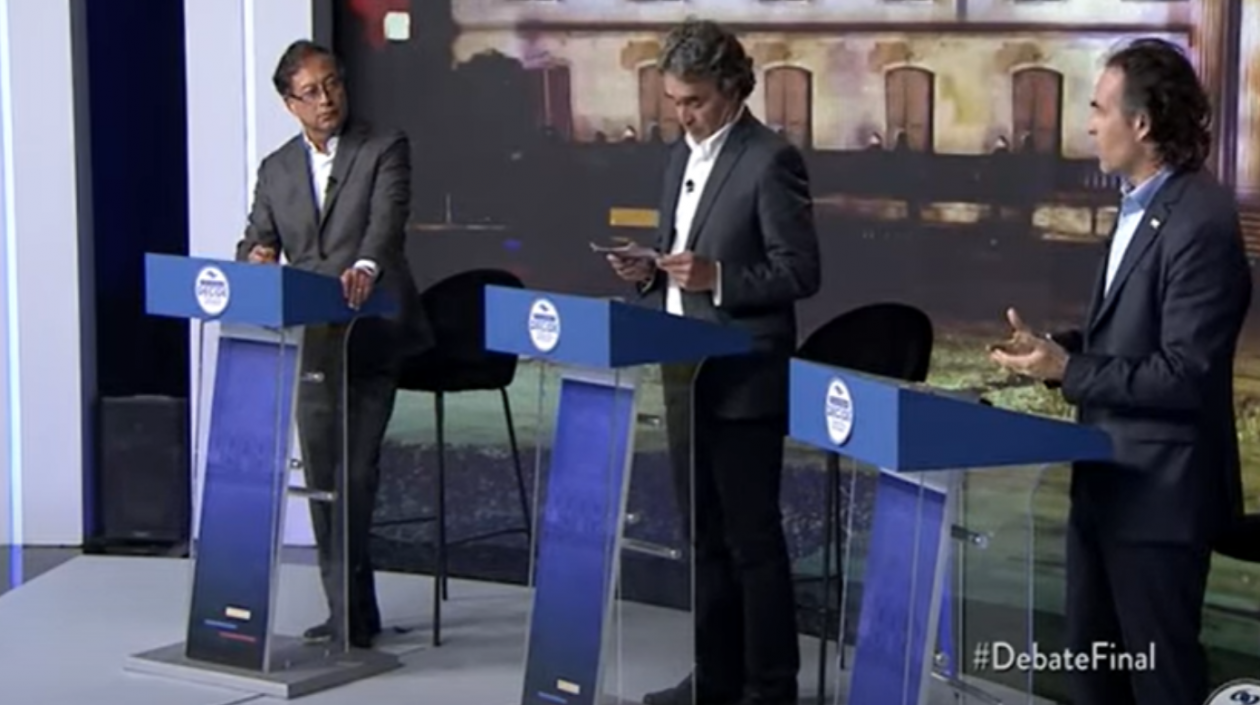Los candidatos Gustavo Petro, Sergio Fajardo y Federico Gutiérrez.