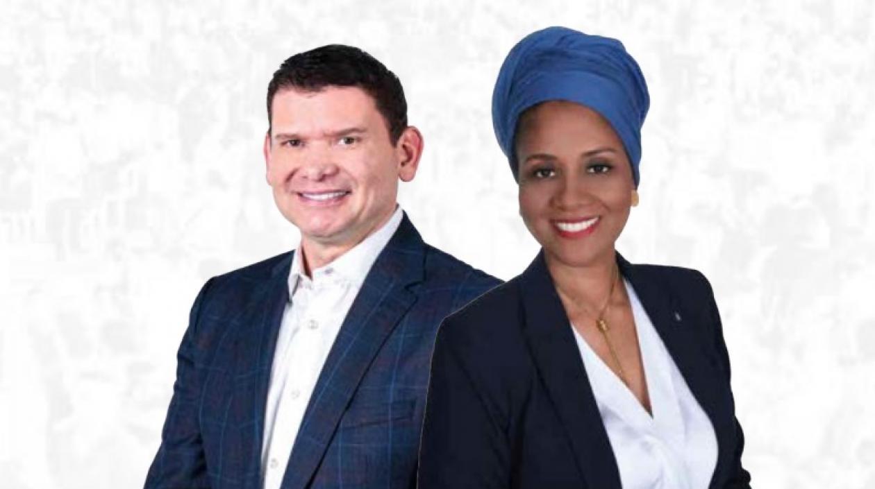 El candidato presidencial John Milton Rodríguez y su fórmula Sandra De Las Lajas Torres.