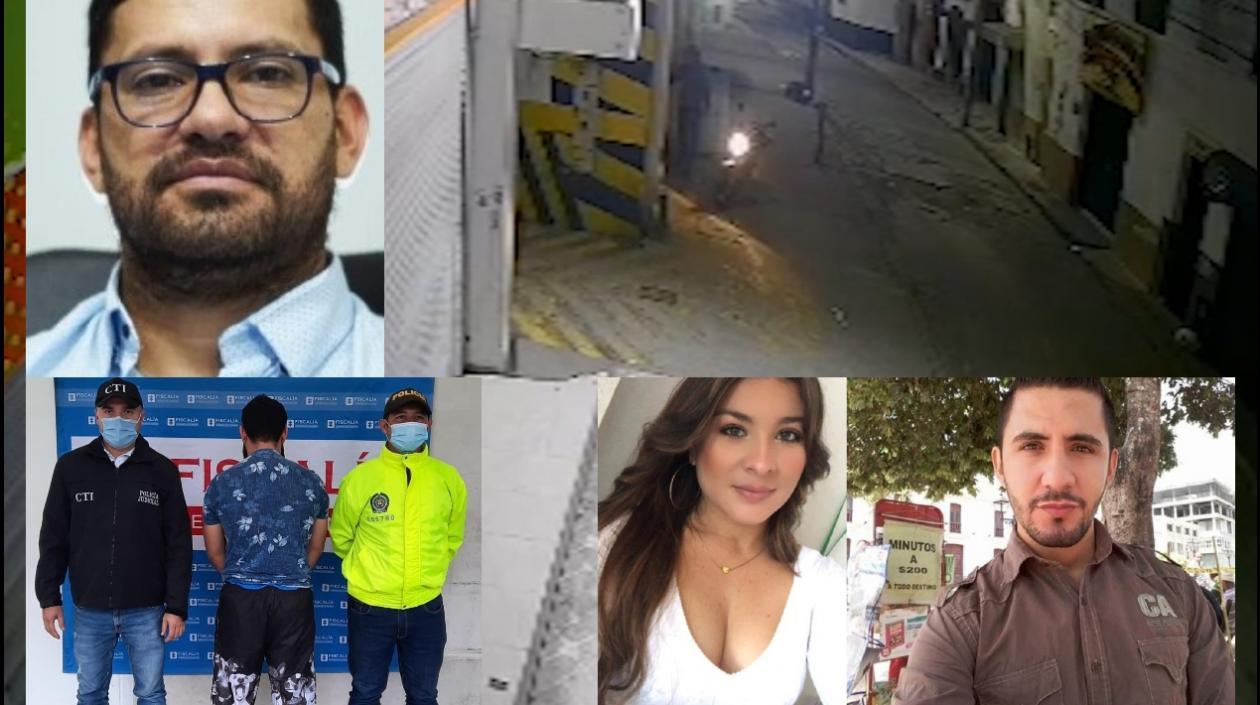 Arriba Wilmar Giraldo Úsuga, el homicida de la pareja de abogados Mayra Liceth Carreño Coronel y Omar Alberto Quintero Villegas. 