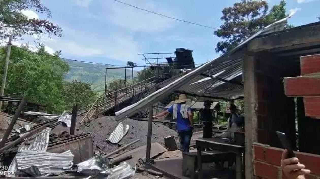 Zona de la explosión.