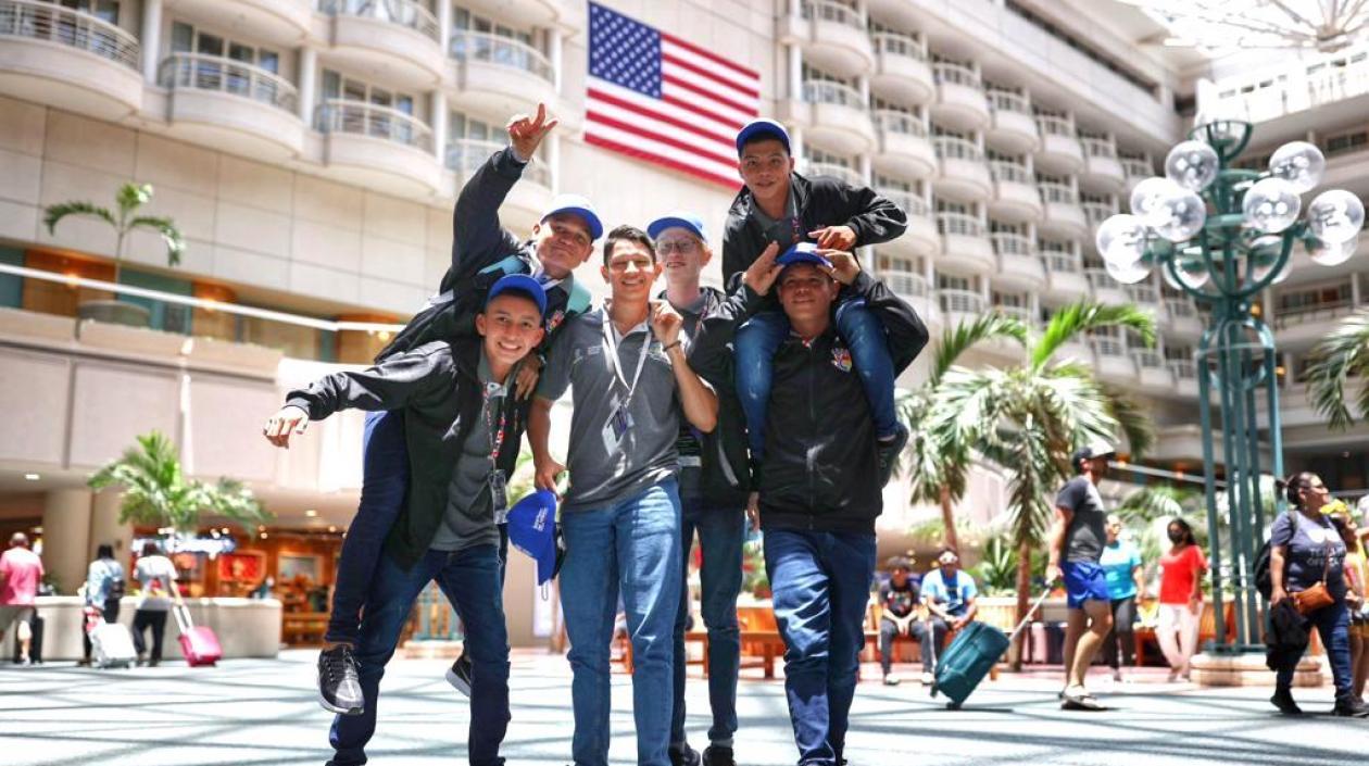 Integrantes de la Banda de Baranoa a su llegada en Washington.