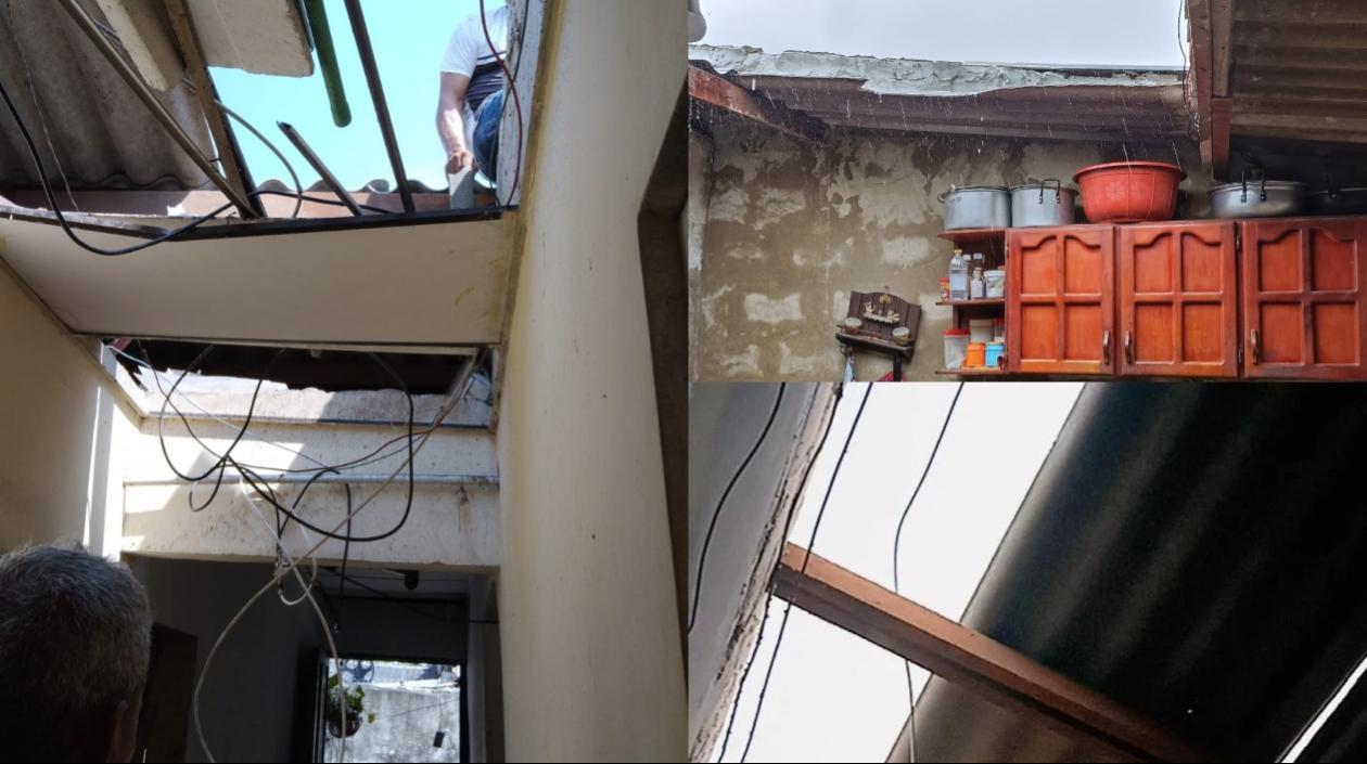 Viviendas destechadas en el barrio La Luz. 