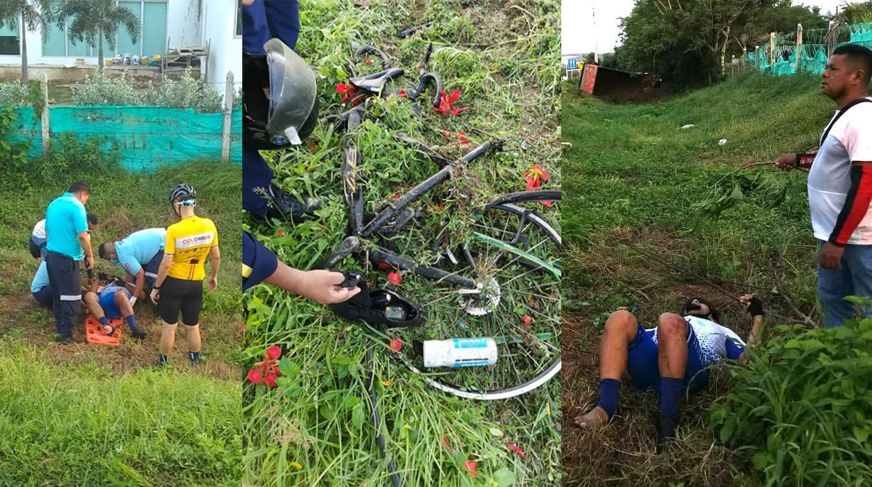 Vehículo de carga arrolló a ciclista y luego se volcó