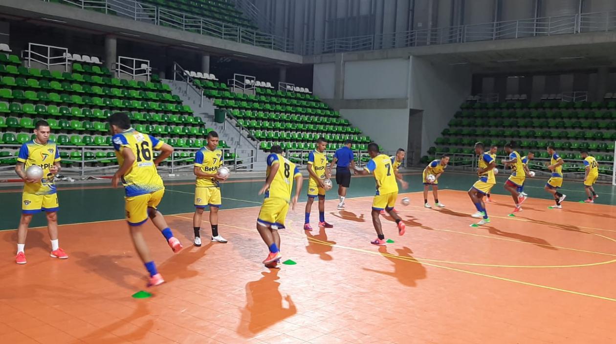 Barranquilleros durante el entrenamiento. 