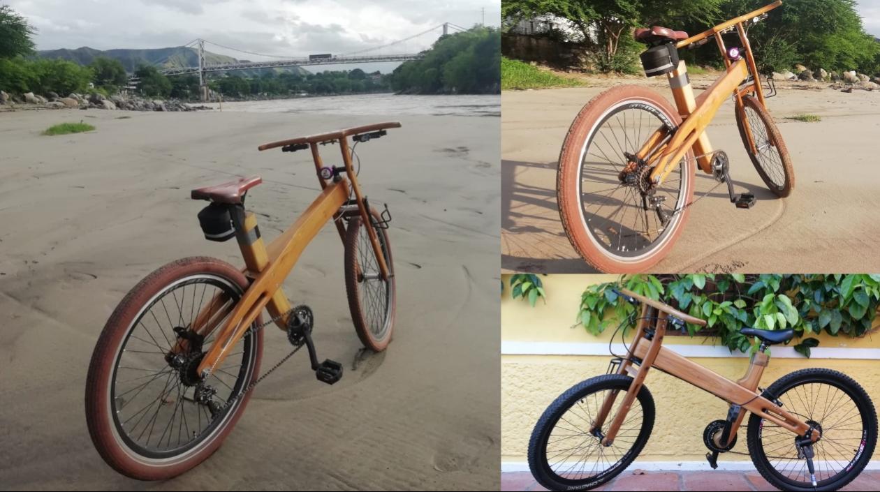 Bicicleta de madera. 