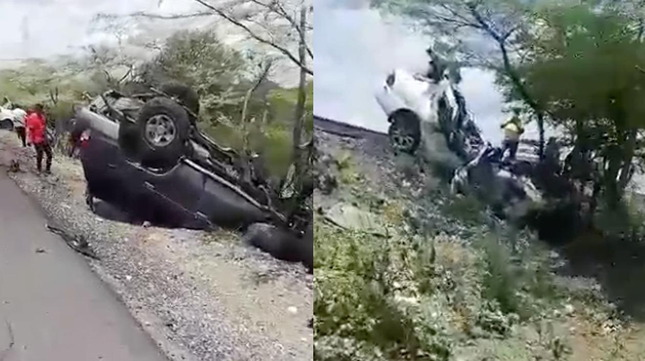 Los dos vehículos implicados en el fatal accidente. 