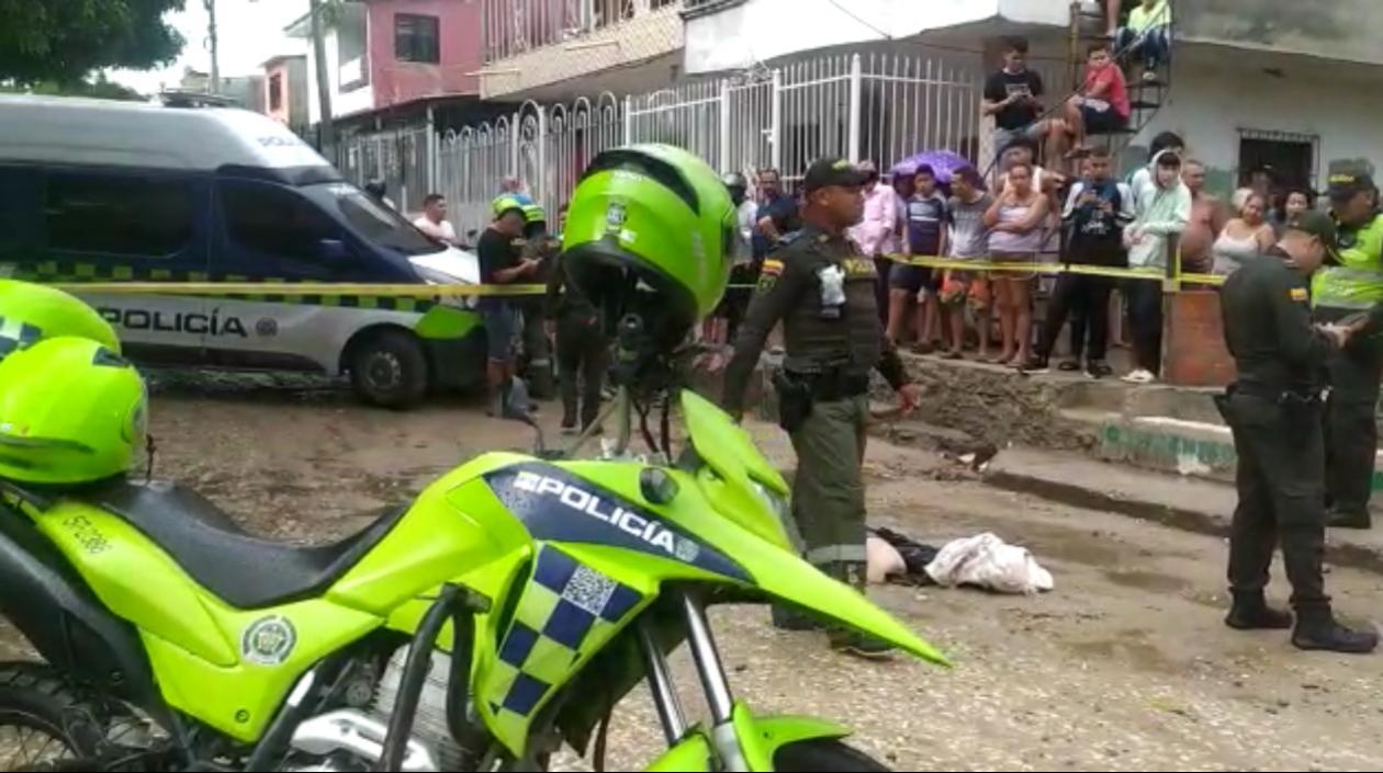 Lugar donde fueron halladas las piernas humanas en Los Laureles. 