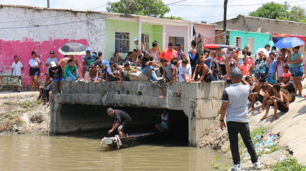 En este lugar fue hallado el joven arrastrado por el arroyo. 