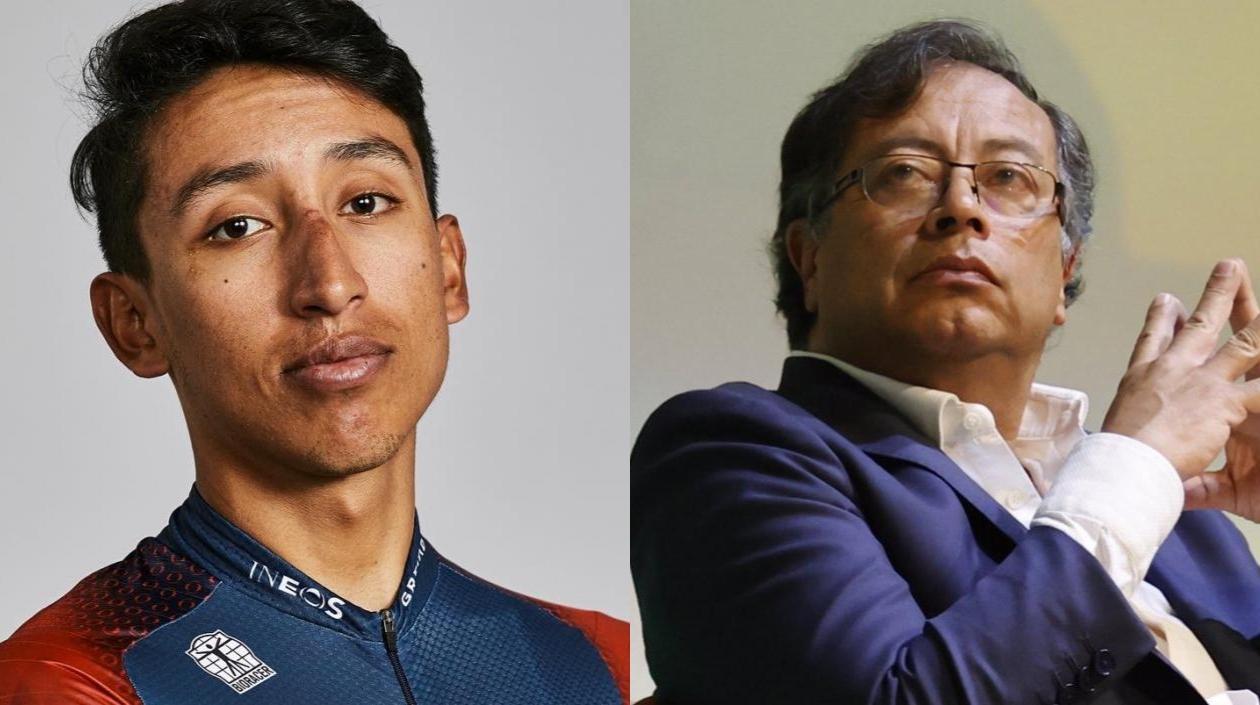 Egan Bernal y Gustavo Petro.