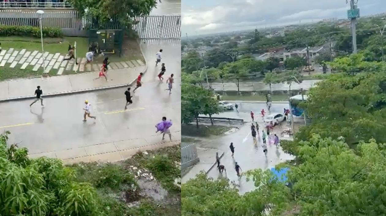 Enfrentamiento de pandillas. 